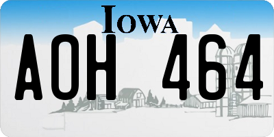 IA license plate AOH464