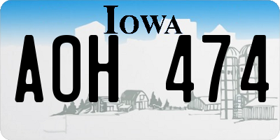 IA license plate AOH474