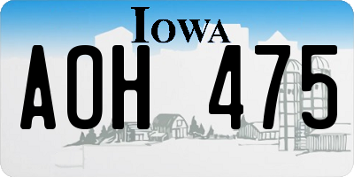 IA license plate AOH475