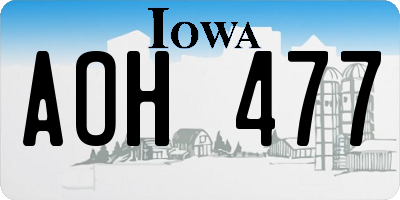 IA license plate AOH477