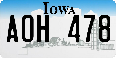IA license plate AOH478