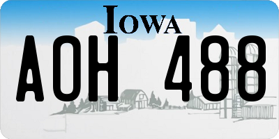IA license plate AOH488