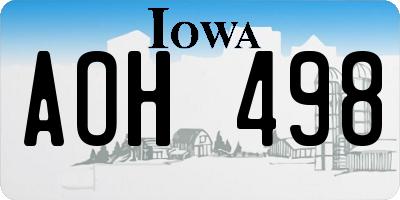 IA license plate AOH498