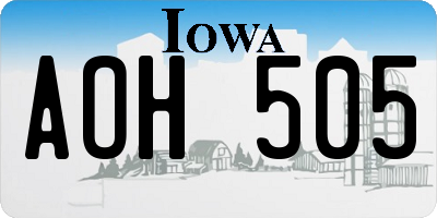 IA license plate AOH505