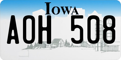 IA license plate AOH508