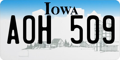IA license plate AOH509