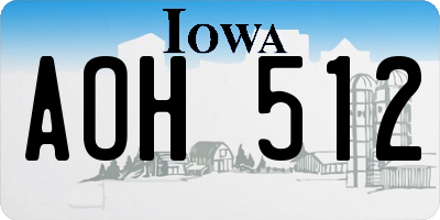 IA license plate AOH512