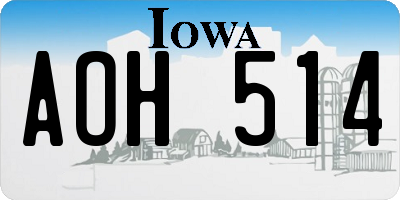 IA license plate AOH514