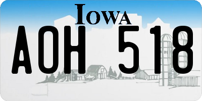 IA license plate AOH518