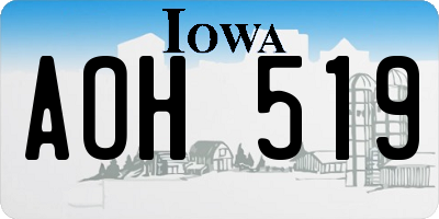 IA license plate AOH519