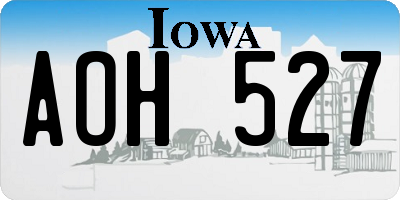 IA license plate AOH527