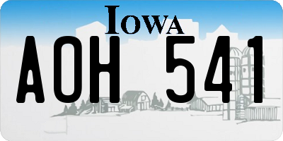 IA license plate AOH541