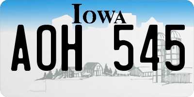 IA license plate AOH545