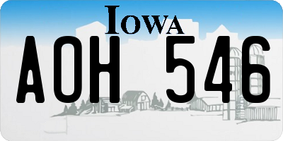 IA license plate AOH546