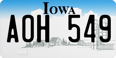 IA license plate AOH549