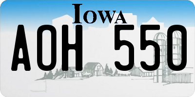 IA license plate AOH550