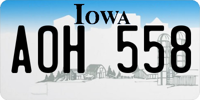 IA license plate AOH558