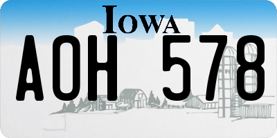 IA license plate AOH578