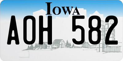 IA license plate AOH582