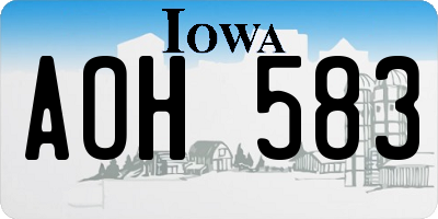 IA license plate AOH583