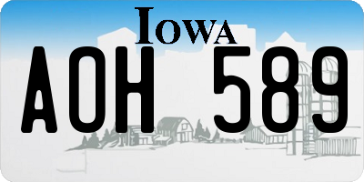 IA license plate AOH589