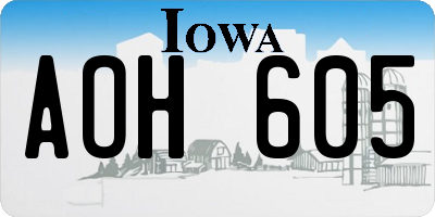 IA license plate AOH605