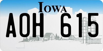 IA license plate AOH615