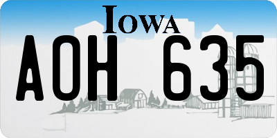 IA license plate AOH635