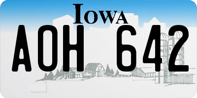 IA license plate AOH642