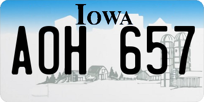 IA license plate AOH657