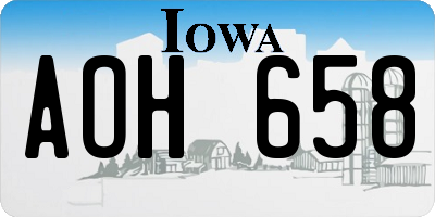 IA license plate AOH658