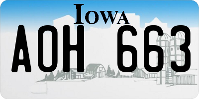 IA license plate AOH663