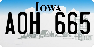 IA license plate AOH665