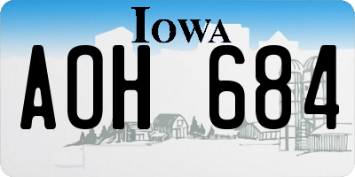 IA license plate AOH684