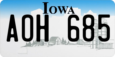 IA license plate AOH685