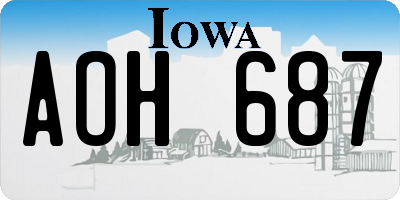 IA license plate AOH687