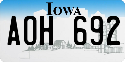 IA license plate AOH692