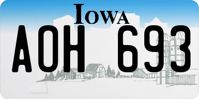 IA license plate AOH693