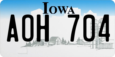 IA license plate AOH704