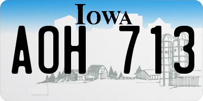 IA license plate AOH713