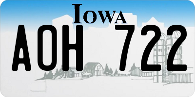 IA license plate AOH722