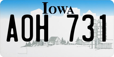 IA license plate AOH731