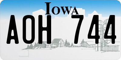 IA license plate AOH744