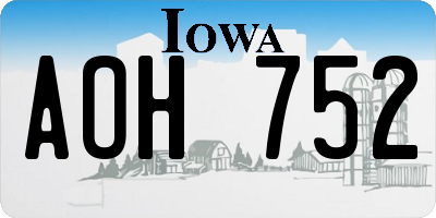 IA license plate AOH752