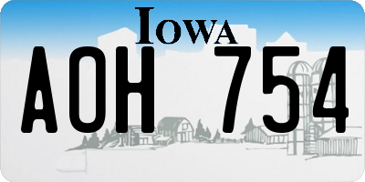IA license plate AOH754