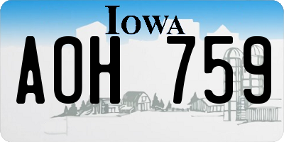 IA license plate AOH759