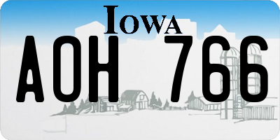 IA license plate AOH766