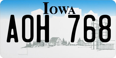 IA license plate AOH768