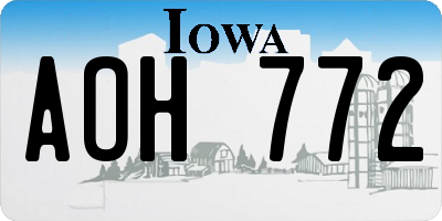 IA license plate AOH772