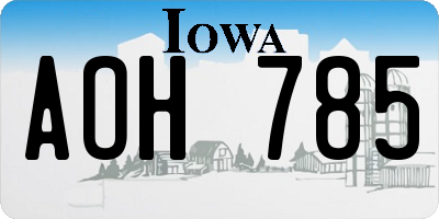 IA license plate AOH785